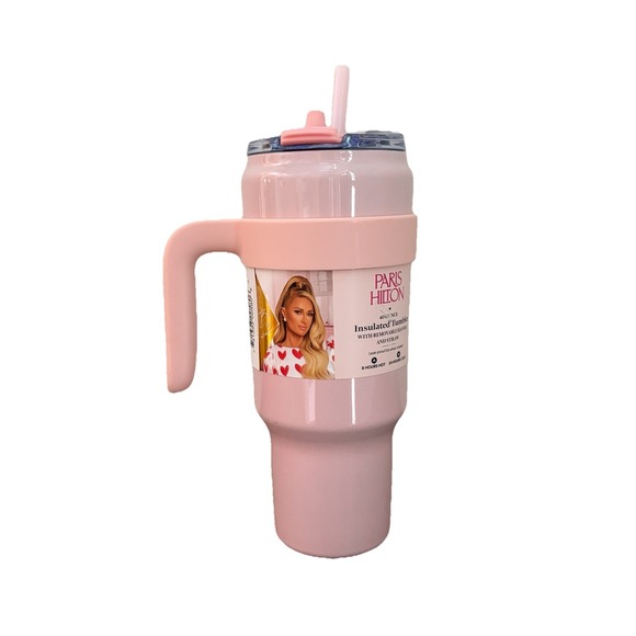Paris Hilton 40oz Stainless Steel Tumbler Removable Handle Straw Insulated NEW - Picture 12 of 12